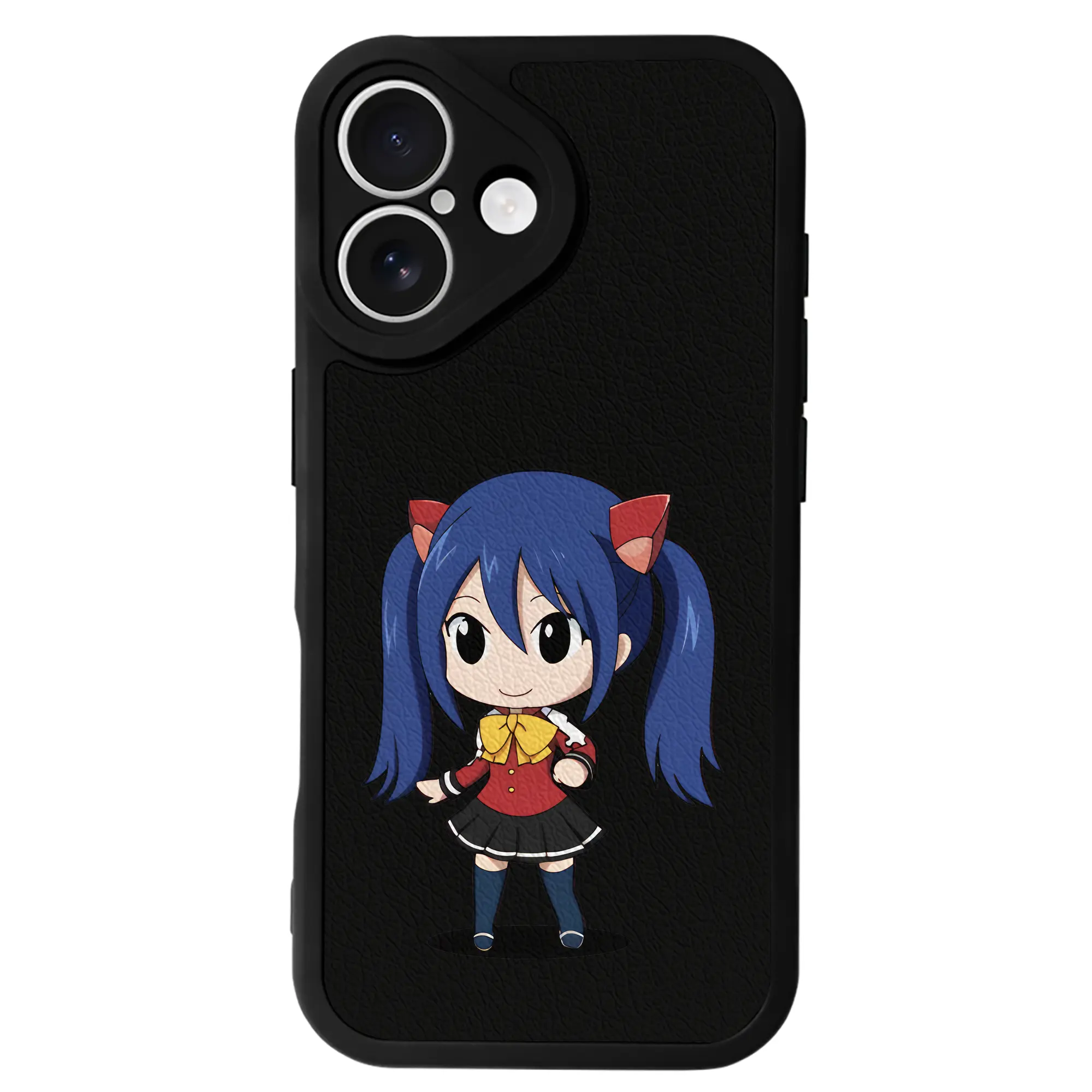 フェアリーテイル グッズ ウェンディ・マーベル - IPhone 16シリーズ対応 ・ シリコンスマホケース ・ レザー調 ・ 高精度フィット ・ 耐衝撃 ・ ワイヤレス充電対応 ・ 精密カット